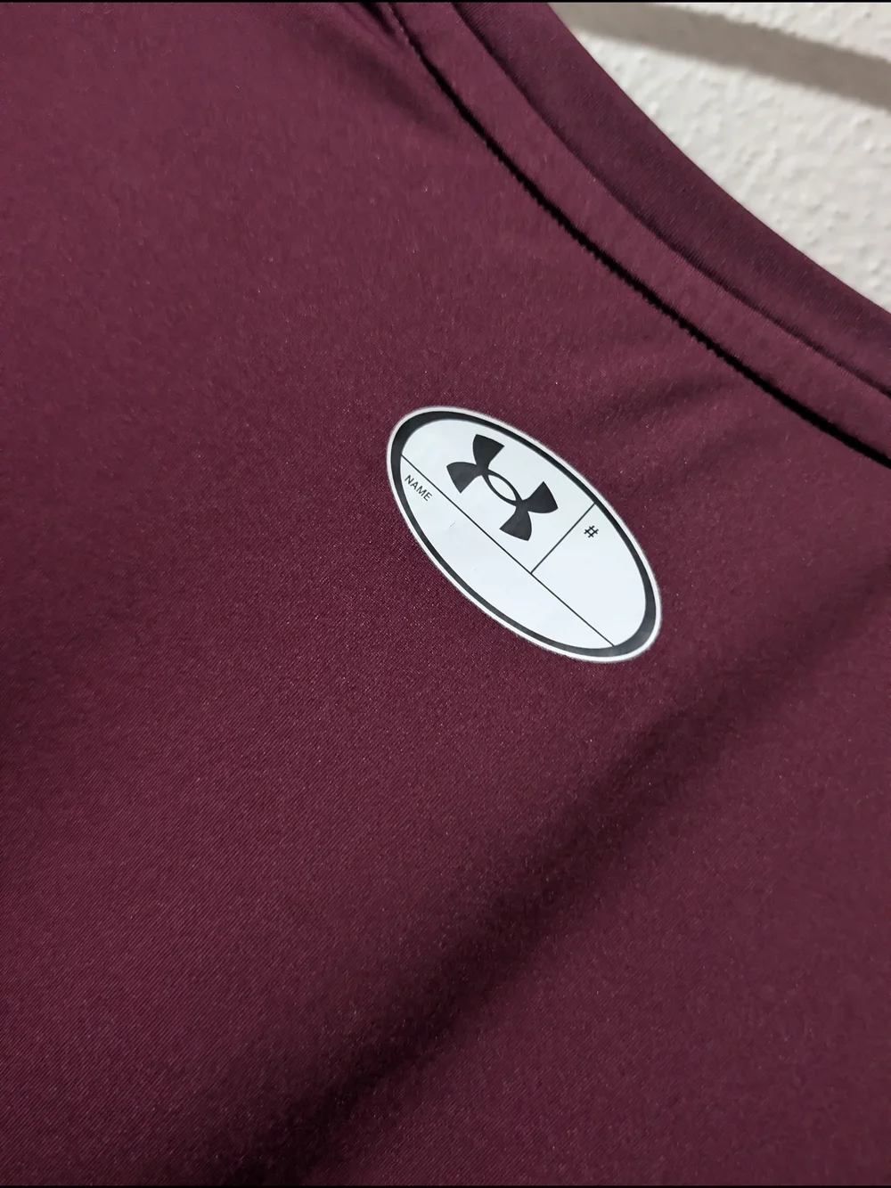 Under Armour Men’s Long Sleeve HeatGear Top - Maroon with White Logo